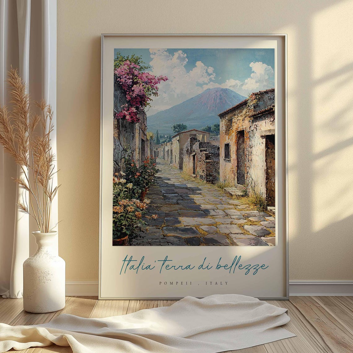 Pompeii Italy Flower Lined Ancient Street Italia Bellezze Poster - Image 2