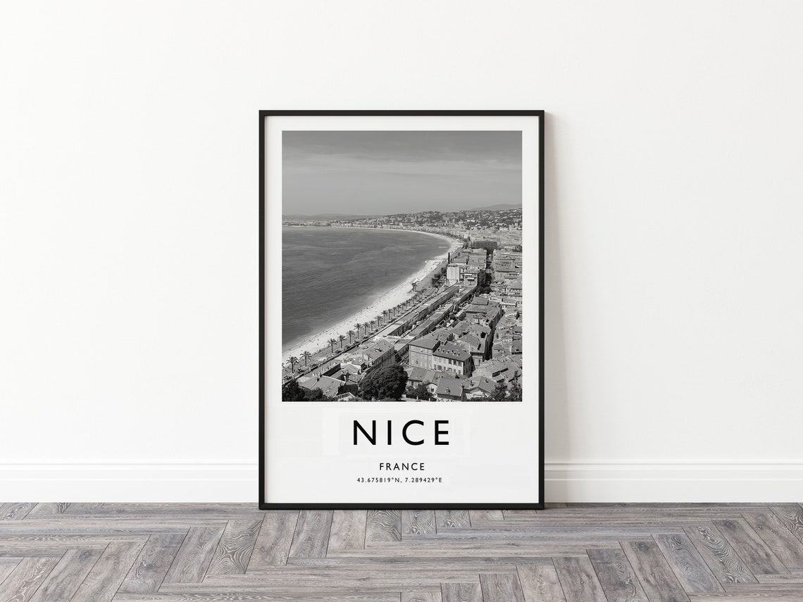 Nice Travel Print Nice Travel Poster France Print Travel Art Travel Decor Black And White Print Photographic Art Various Sizes - Image 2
