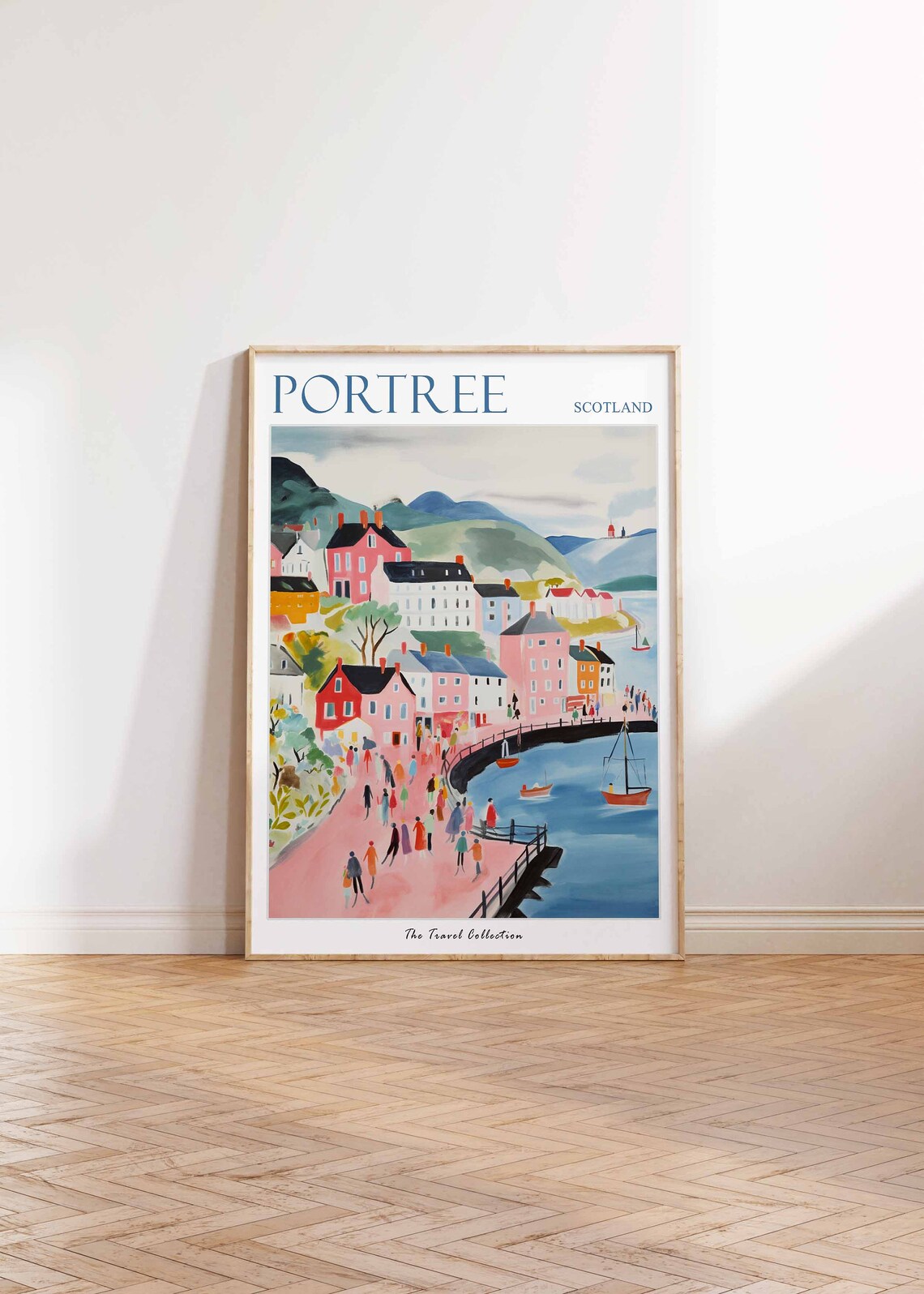 Portree Scotland Harbor Colorful Houses Hills Boats Travel Poster - Image 2