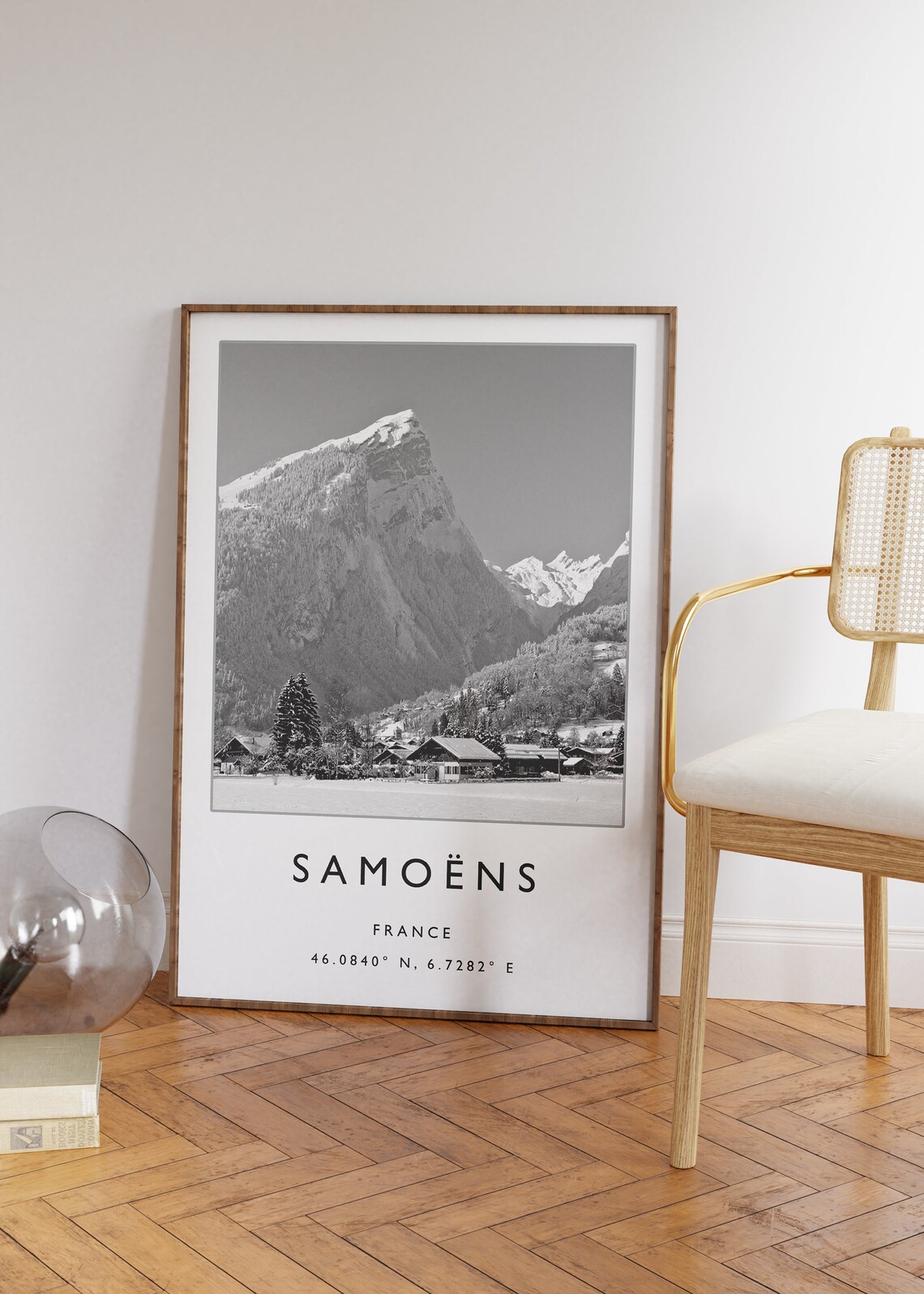 Skiing Travel Poster, Samons France Winter Sport Art - Image 2