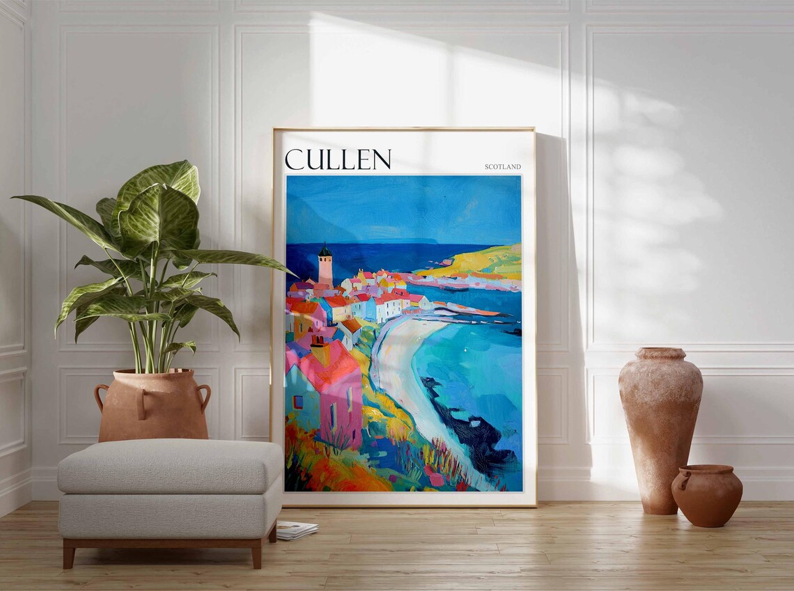 Cullen Poster Scotland Travel Poster Scotland Travel Gift Cullen Scotland Art Moray Coast Poster North Sea Poster Scottish Scenery Art - Image 3