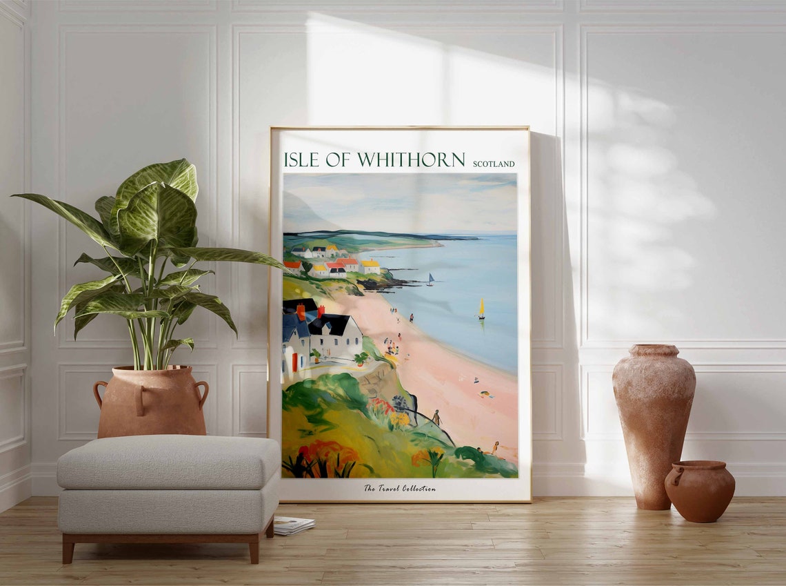 Isle Of Whithorn Poster Isle Of Whithorn Travel Print Scotland Travel Poster Scottish Decor Tropical Decor Isle Of Whithorn Gift - Image 3
