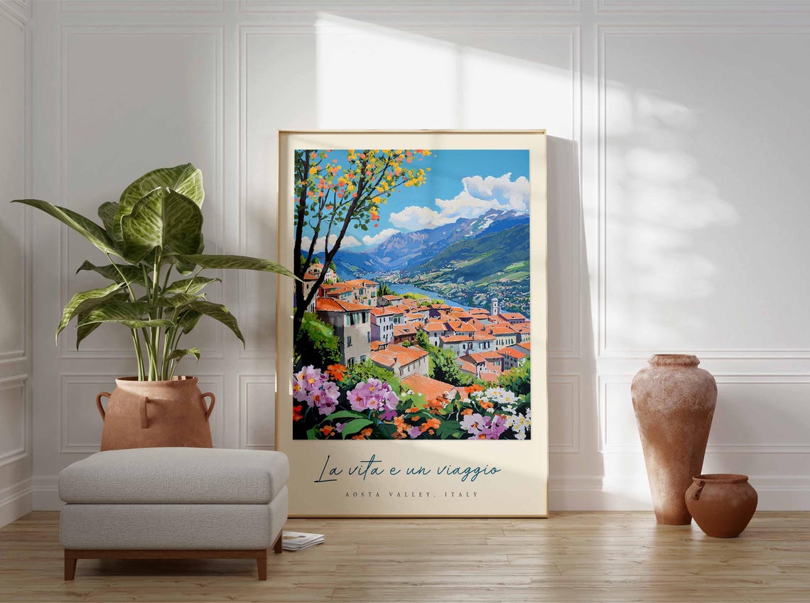 Aosta Valley Poster Aosta Valley Travel Print Aosta Valley Travel Art Aosta Valley Wall Art Italy Art Italy Travel Decor Travel Gift - Image 3