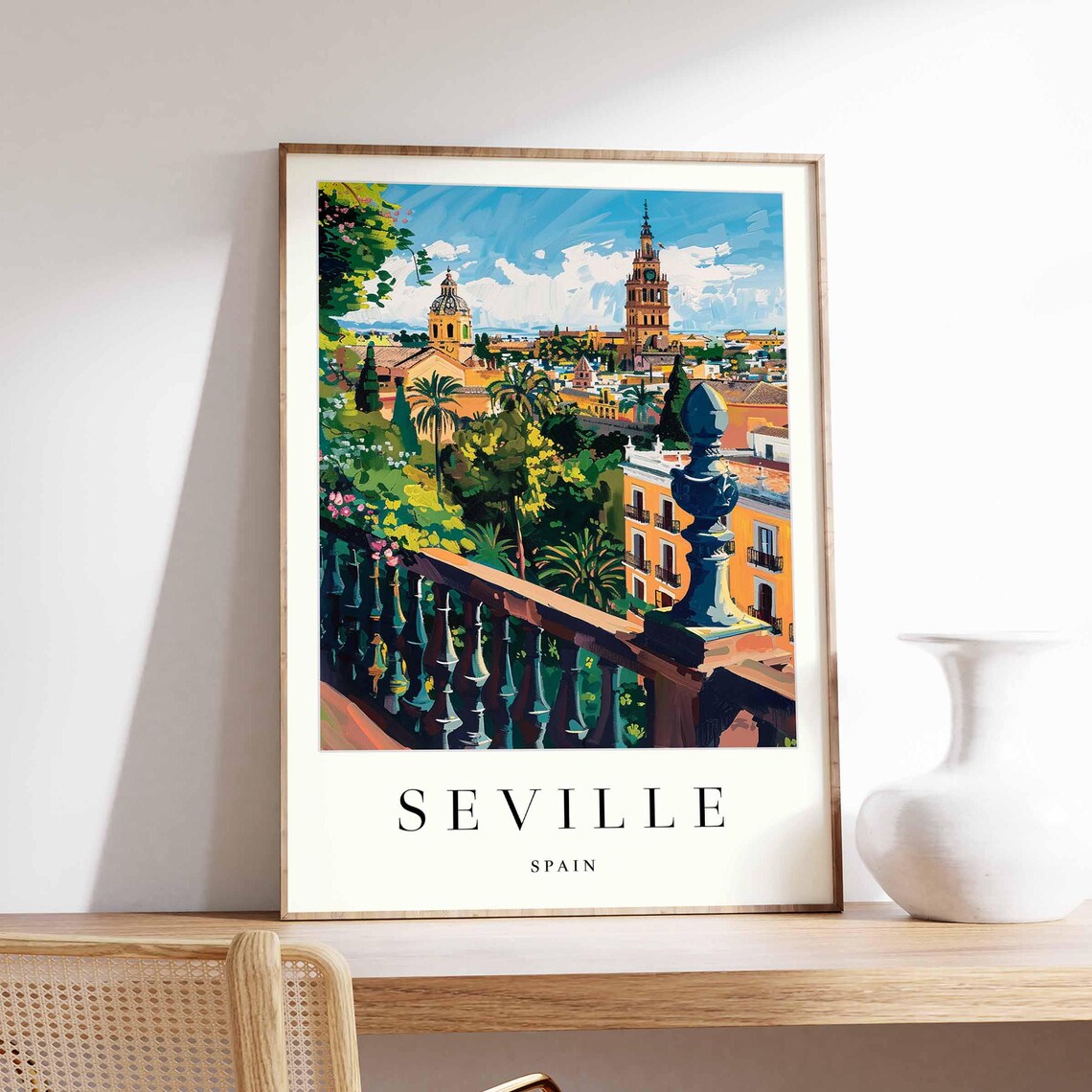 Seville Giralda and Cathedral View from Garden Terrace Poster