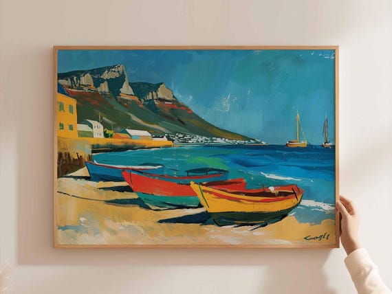 Cape Town Poster South Africa Travel Print African Wall Art Table Mountain Decor Safari Home