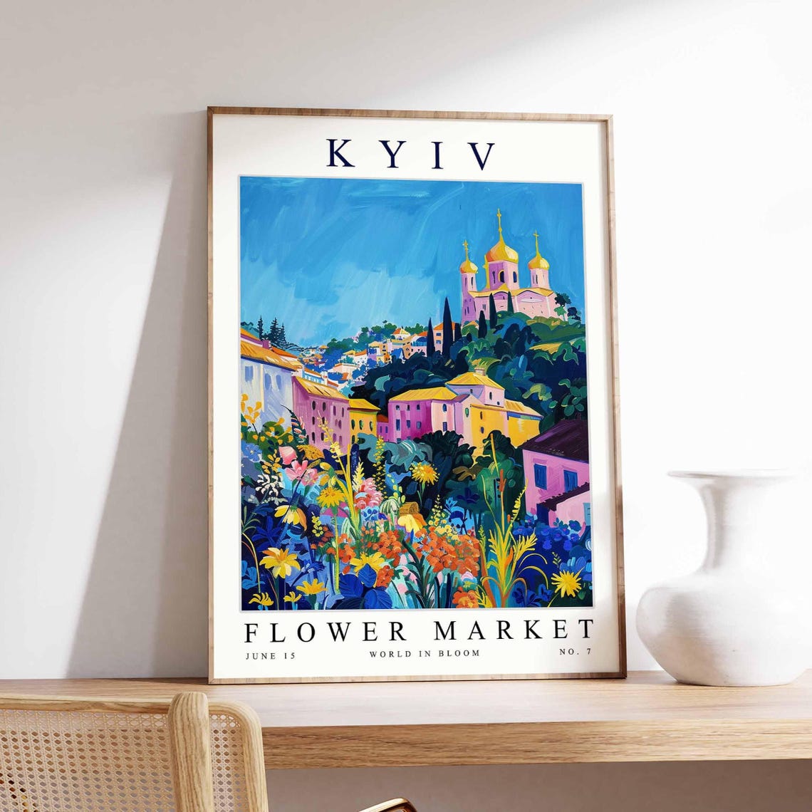 Kyiv Flower Market Poster Kyivprint Ukrainian Floral Wall Art Kyivfloral Decor Botanical Ukraine Print Europe Travel