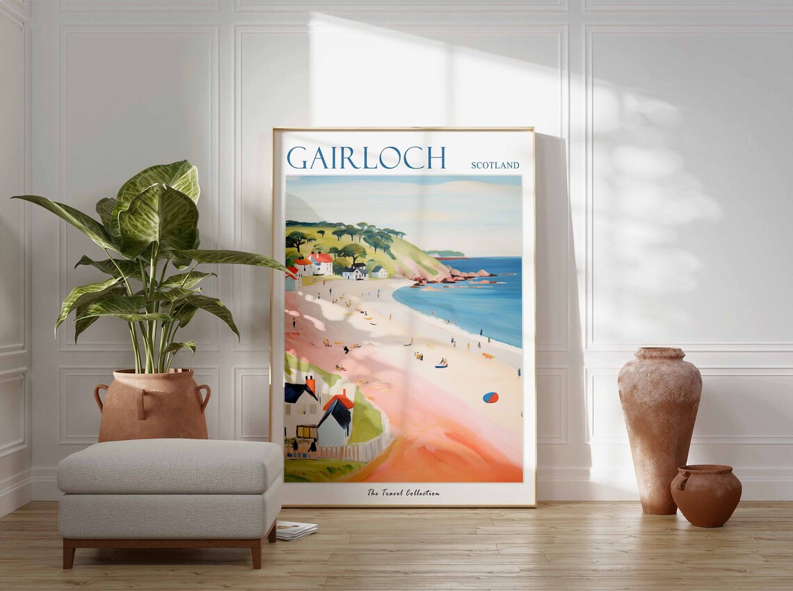 Gairloch Poster Gairloch Travel Print Scotland Travel Poster Scottish Decor Tropical Decor Sea Print Gairloch Gift - Image 3