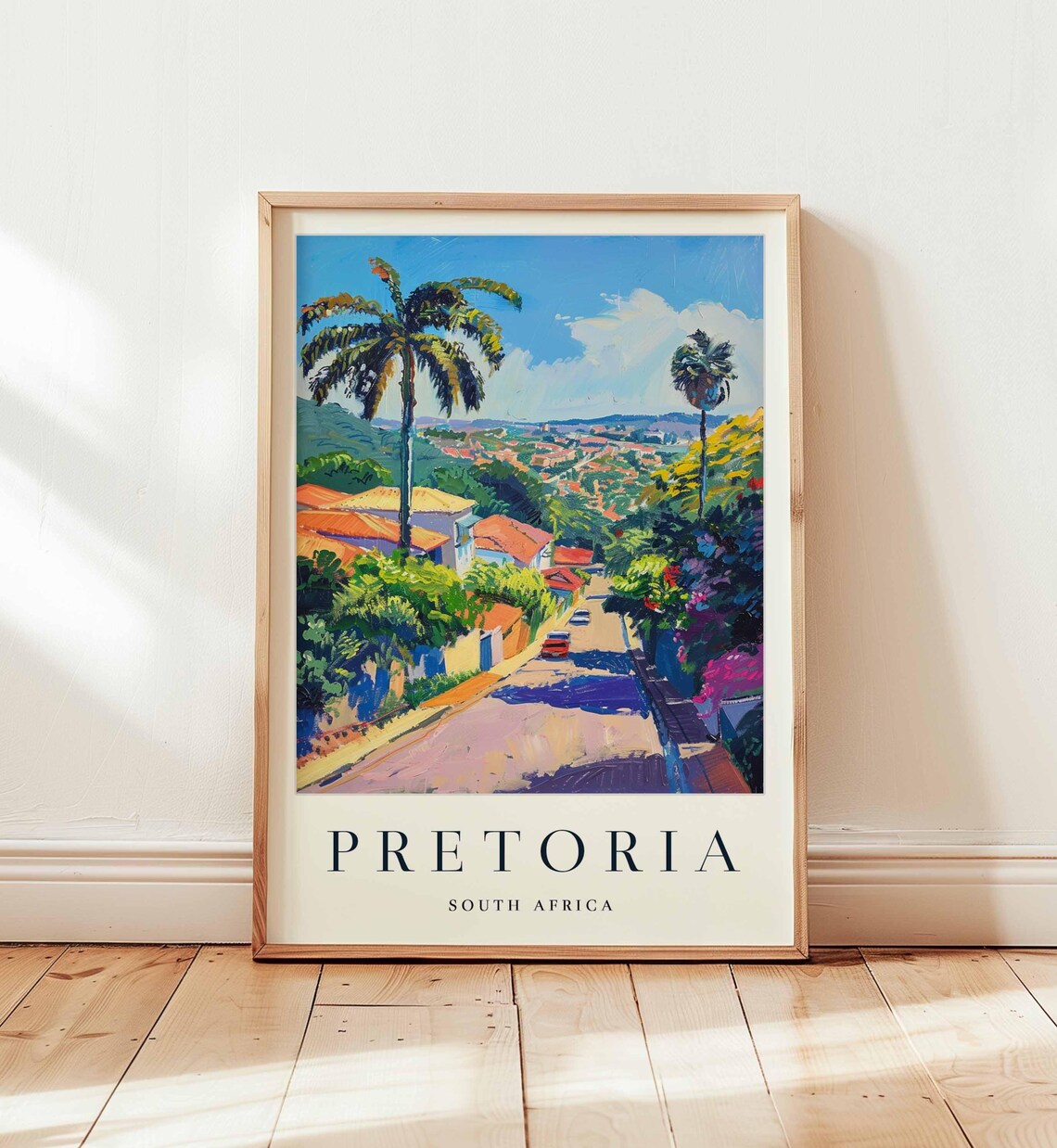 Pretoria South Africa Palm Street Suburb Sunny Travel Poster
