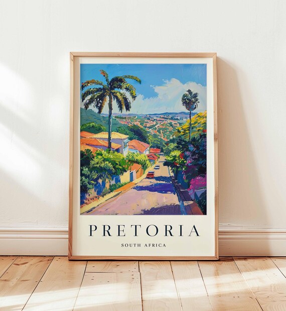 Pretoria South Africa Palm Street Suburb Sunny Travel Poster