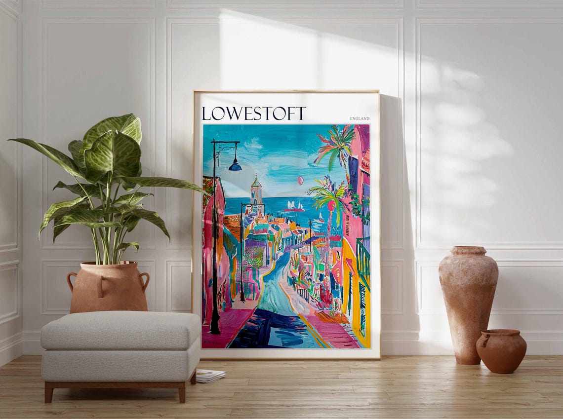 Lowestoft England Vibrant Tropical Street Sea View Bright Poster - Image 3