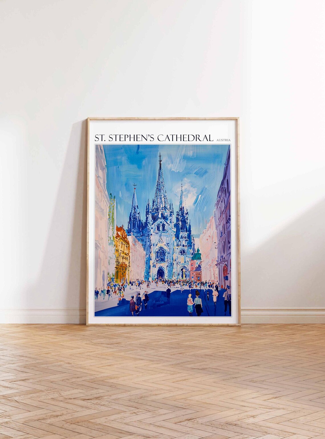 St. Stephen's Cathedral Gothic Facade Crowded Street Travel Poster - Image 2