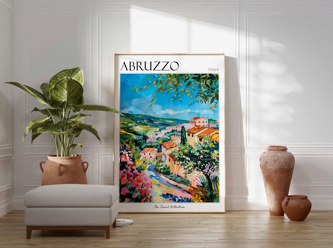 Abruzzo Travel Print, Italian Botanical Wall Art - Image 2