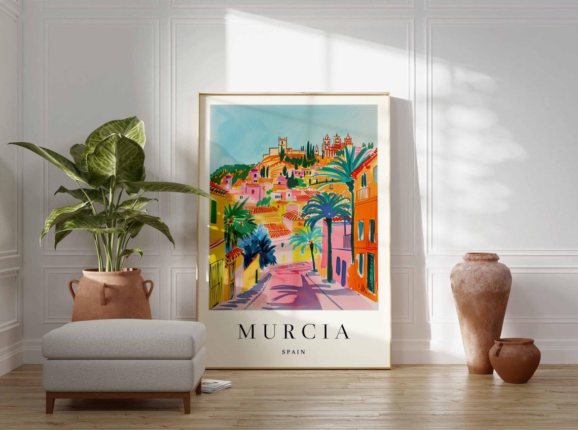 Murcia Spain Palm Lined Pink Street Sunny Travel Decor Poster - Image 4