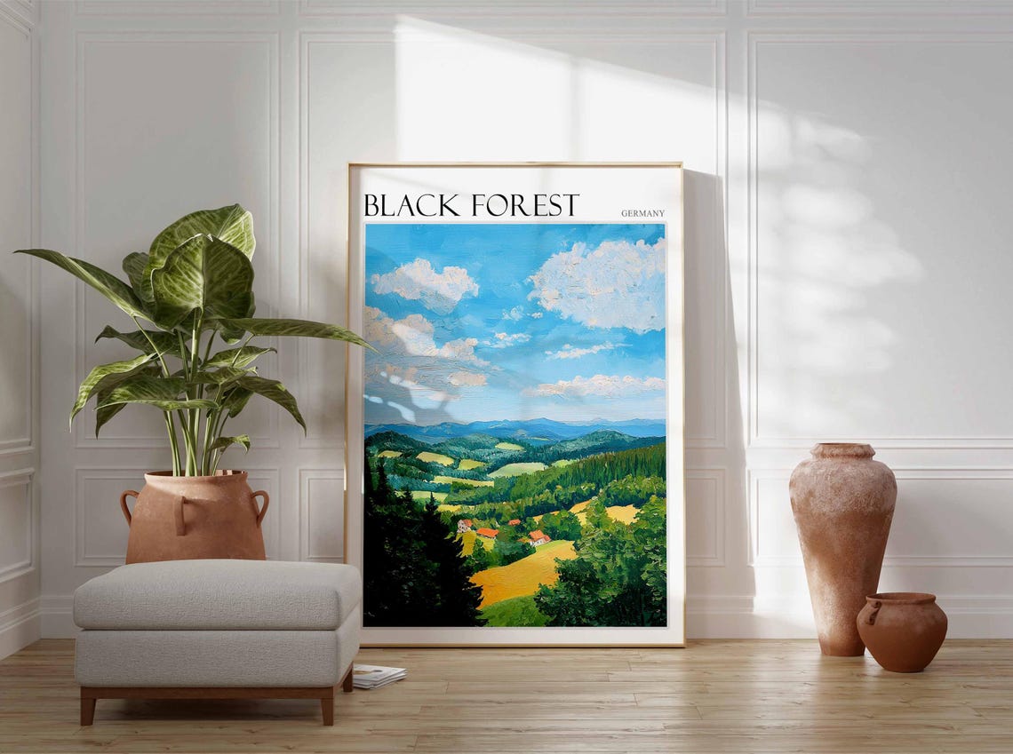 Black Forest Germany Rolling Hills and Farmsteads Panorama Poster - Image 2