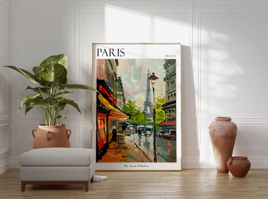 Paris Poster France Travel Print French Decor Europe Travel Poster European Wall Art City Print Paris Gift Paris Travel Poster - Image 3