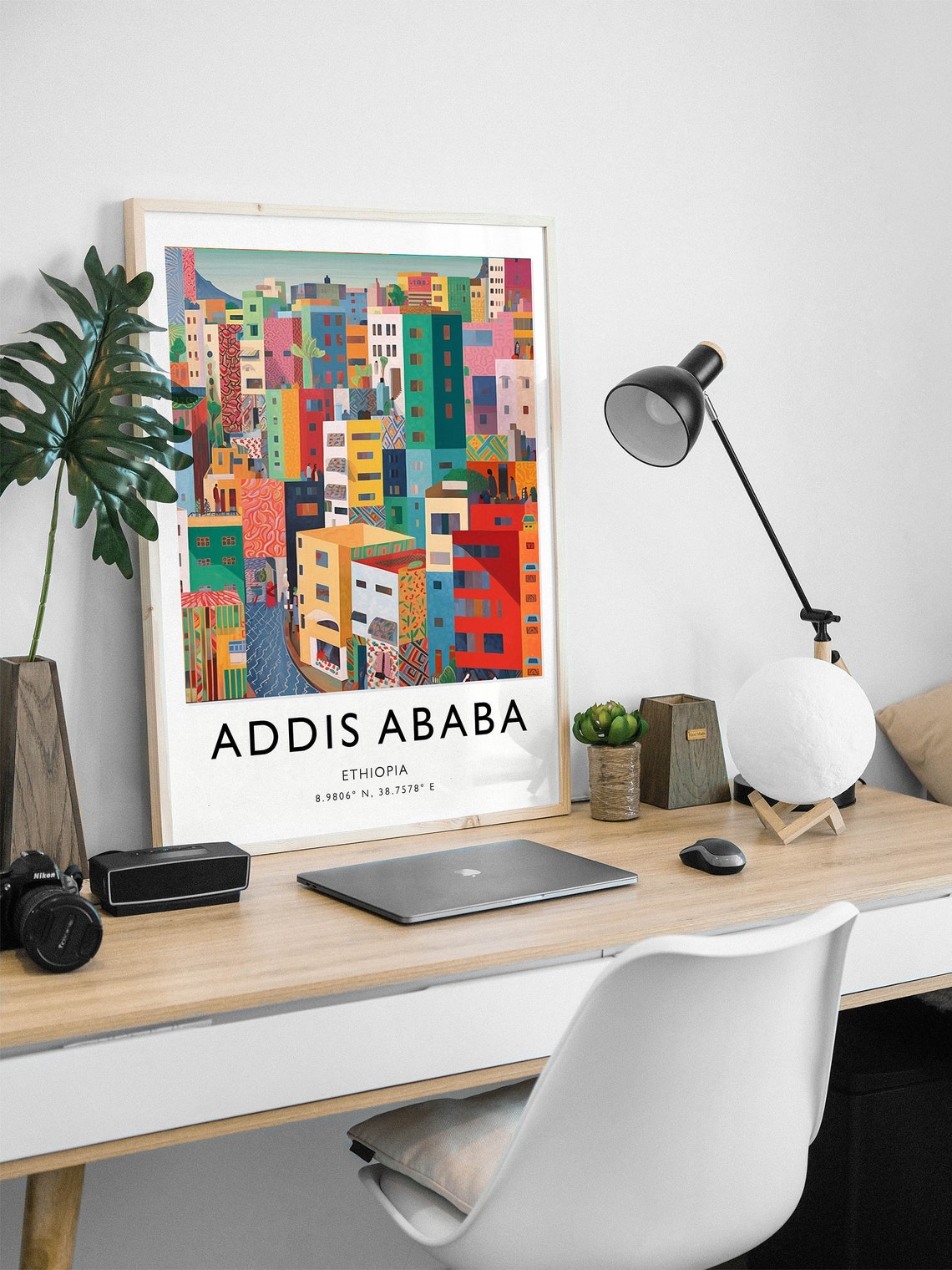 Addis Ababa Ethiopia Vibrant City Buildings Illustration Poster - Image 2