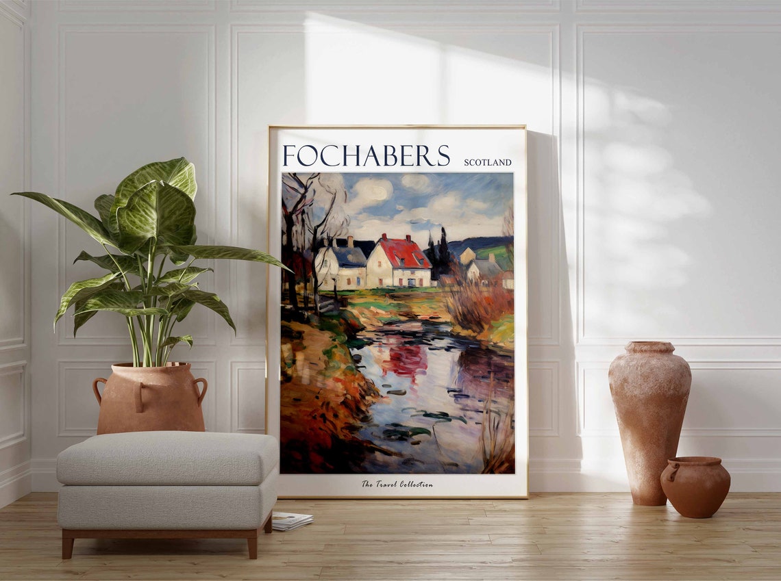 Fochabers Poster Fochabers Travel Print Scotland Travel Poster Scottish Decor Tropical Decor Sea Print Fochabers Gift - Image 3