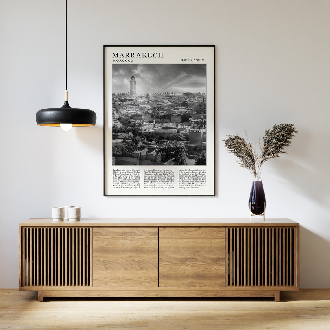 Marrakech Travel Poster Marrakech Travel Print Morocco Travel Poster Vintage Travel Art Black And White Travel Print Travel Gift - Image 3