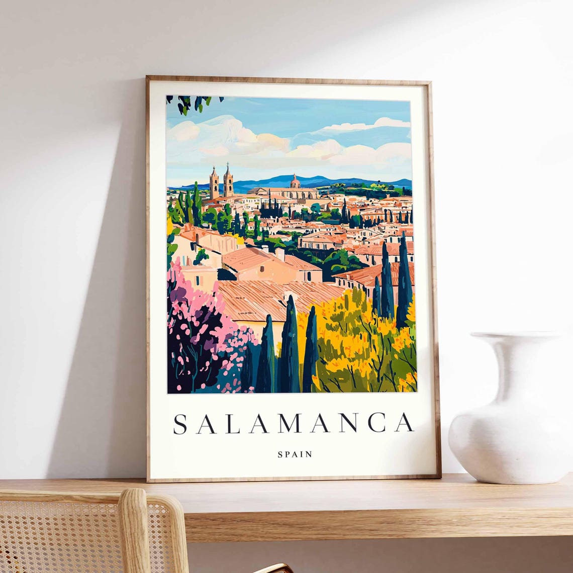 Salamanca Spain Panoramic Cathedral Skyline Golden City View Poster