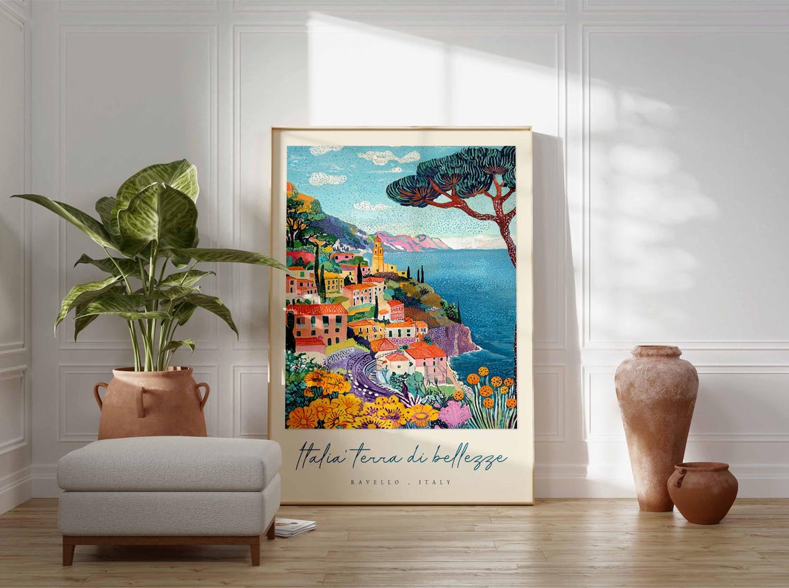 Ravello Poster Italian Travel Print Ravello Travel Art Ravello Wall Art Italy Art Italy Travel Decor Italian Travel Gift - Image 3