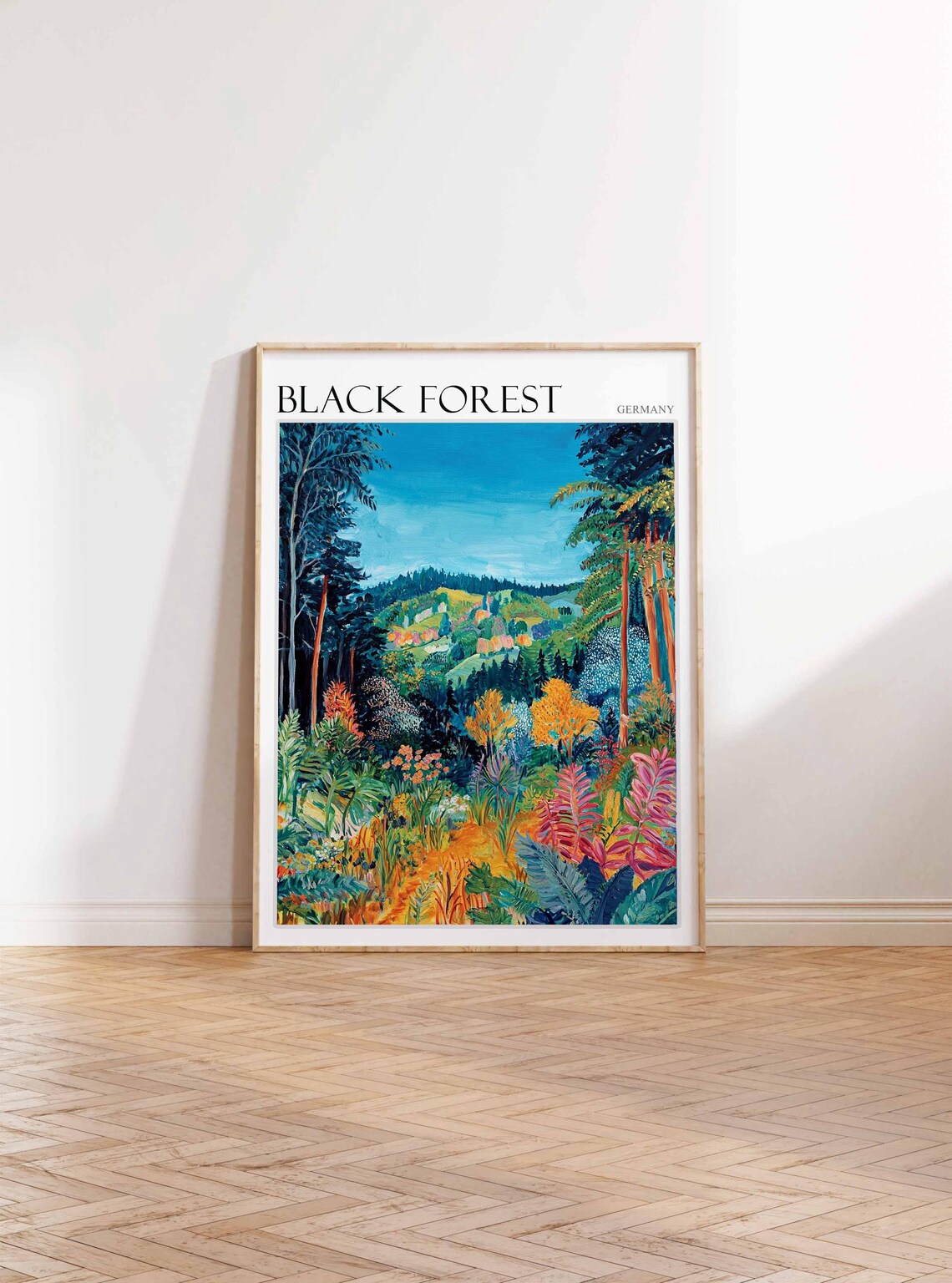 Black Forest Germany Autumn Colorful Forest Valley Scene Poster - Image 3