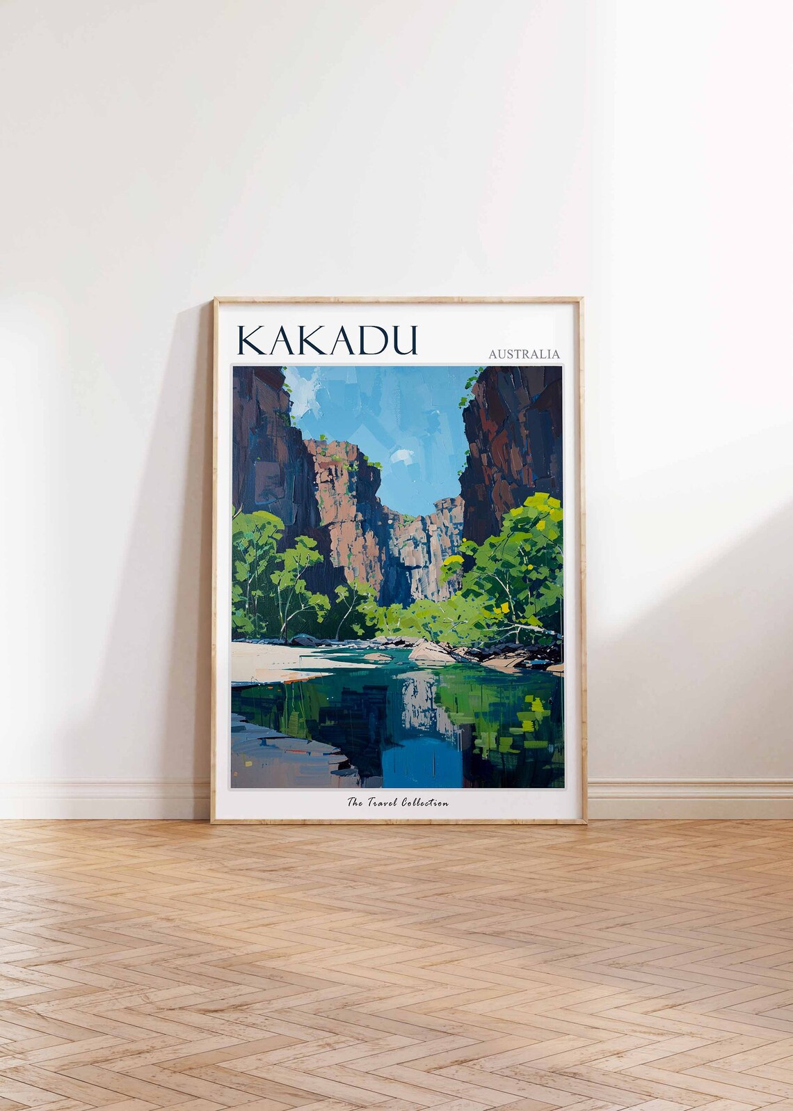 Kakadu Australia Red Cliffs Gorge Still Water Painting Poster - Image 2