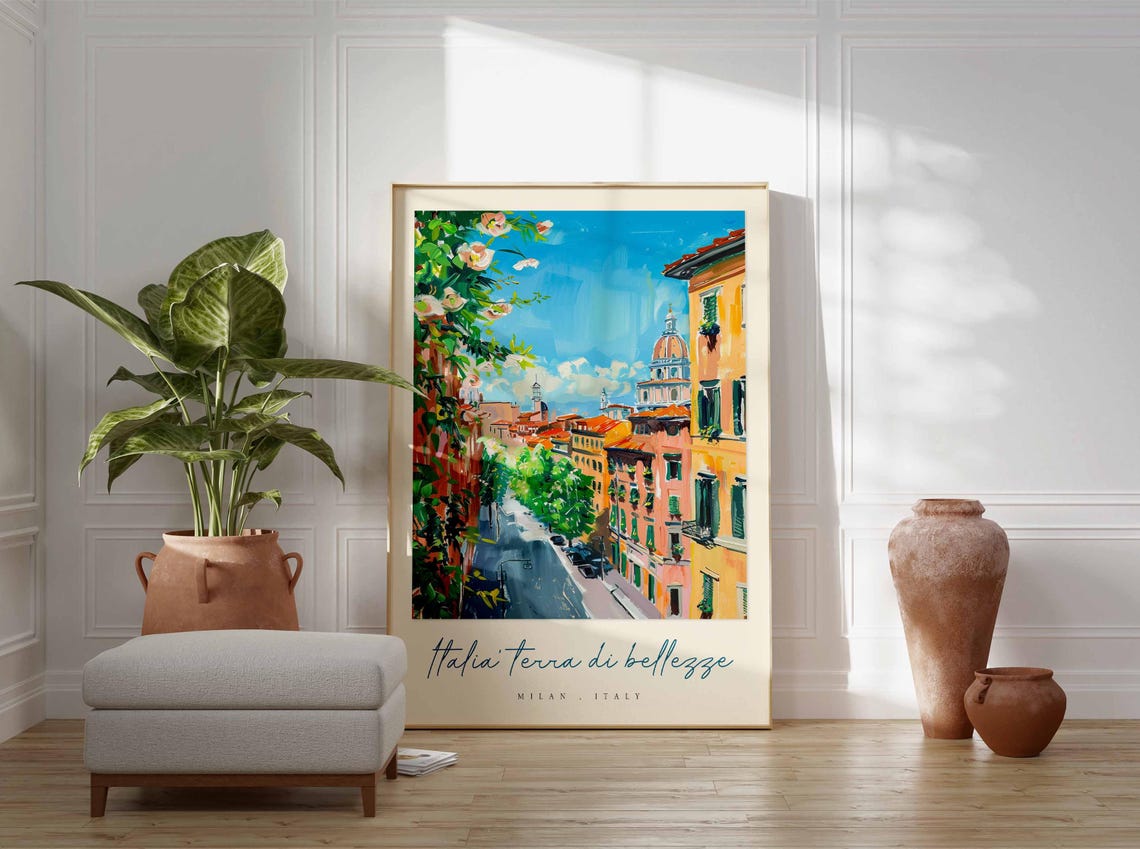 Milan Poster Italian Travel Print Milan Travel Art Milan Wall Art Italy Art Italy Travel Decor Italian Travel Gift - Image 3