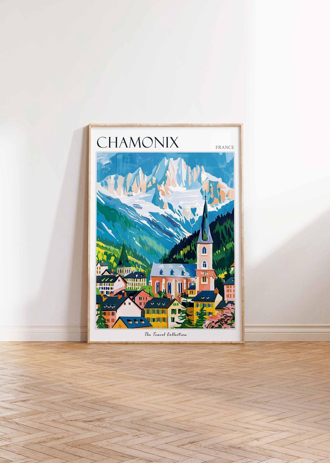 Chamonix Poster France Travel Print French Decor Europe Travel Poster European Wall Art Ski Print Chamonix Travel Poster - Image 2