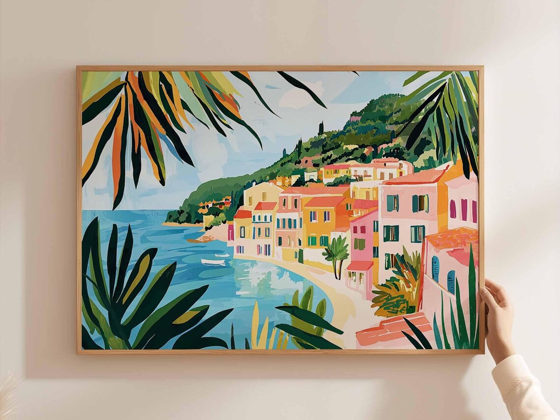 Corfu Greece Travel Poster, Ionian Sea Island