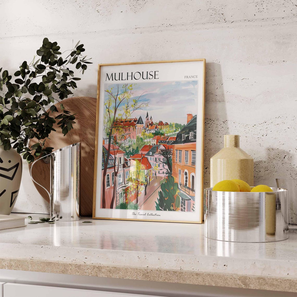 Setubal Portugal Orange Rooftops Over the Sparkling Bay Poster - Image 2