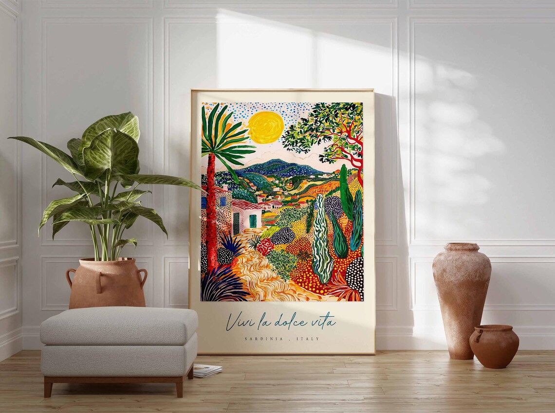 Sardinia Italian Travel Poster, Italy Travel Decor - Image 3