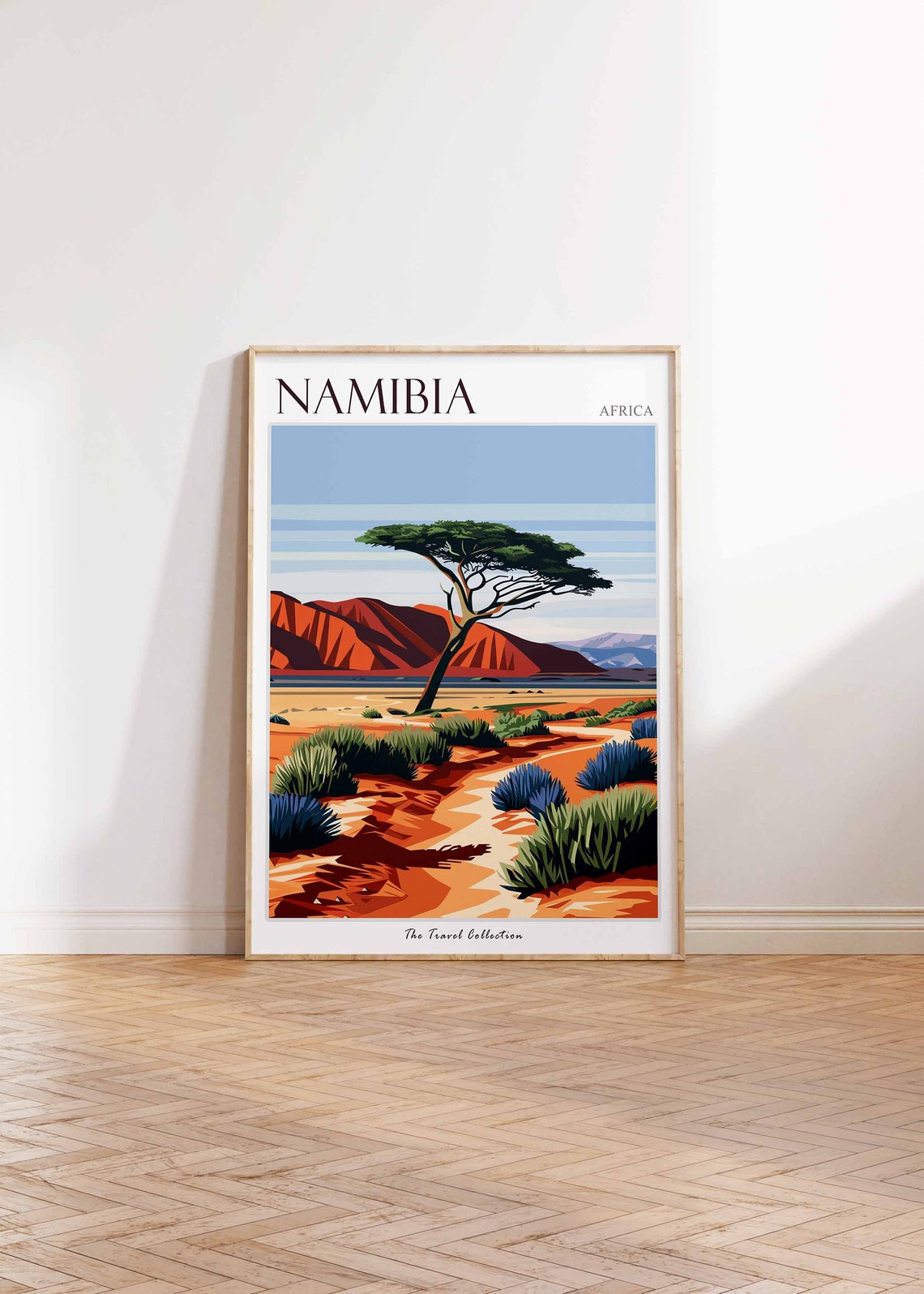 Namibia Africa Desert Acacia Tree Red Dunes Landscape Poster - Image 2