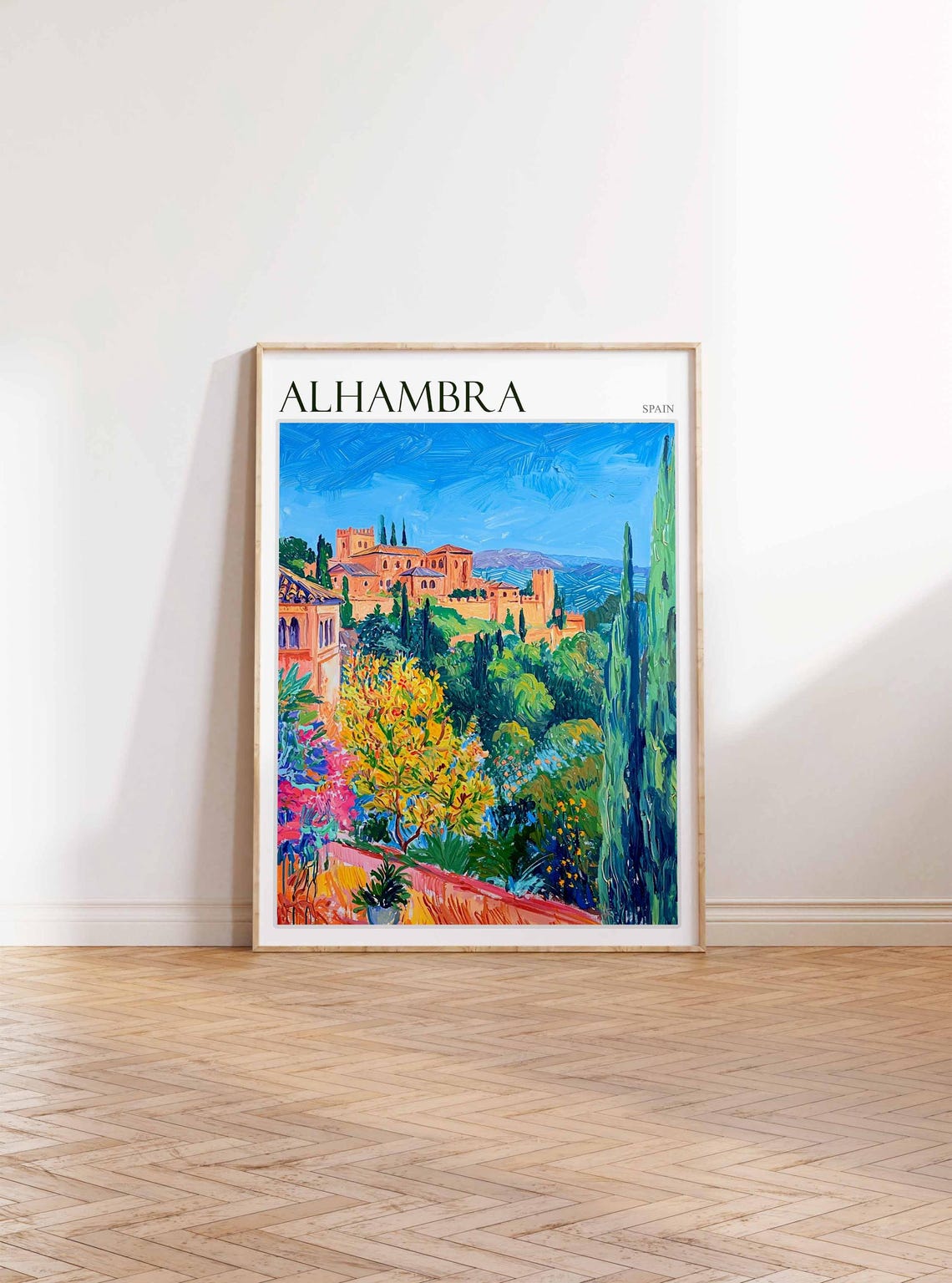 Alhambra Poster Spain Travel Print Spanish Decor Europe Travel Poster European Wall Art Alhambra Gift Alhambra Travel Poster - Image 3