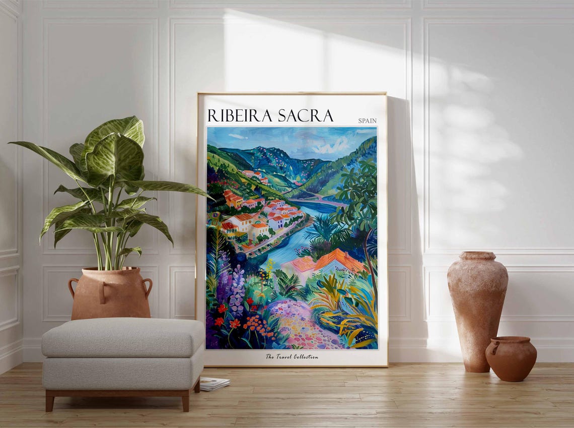 Ribeira Sacra Poster Spain Travel Print Spanish Decor Europe Travel Poster European Wall Art Ribeira Sacra Travel Poster - Image 3