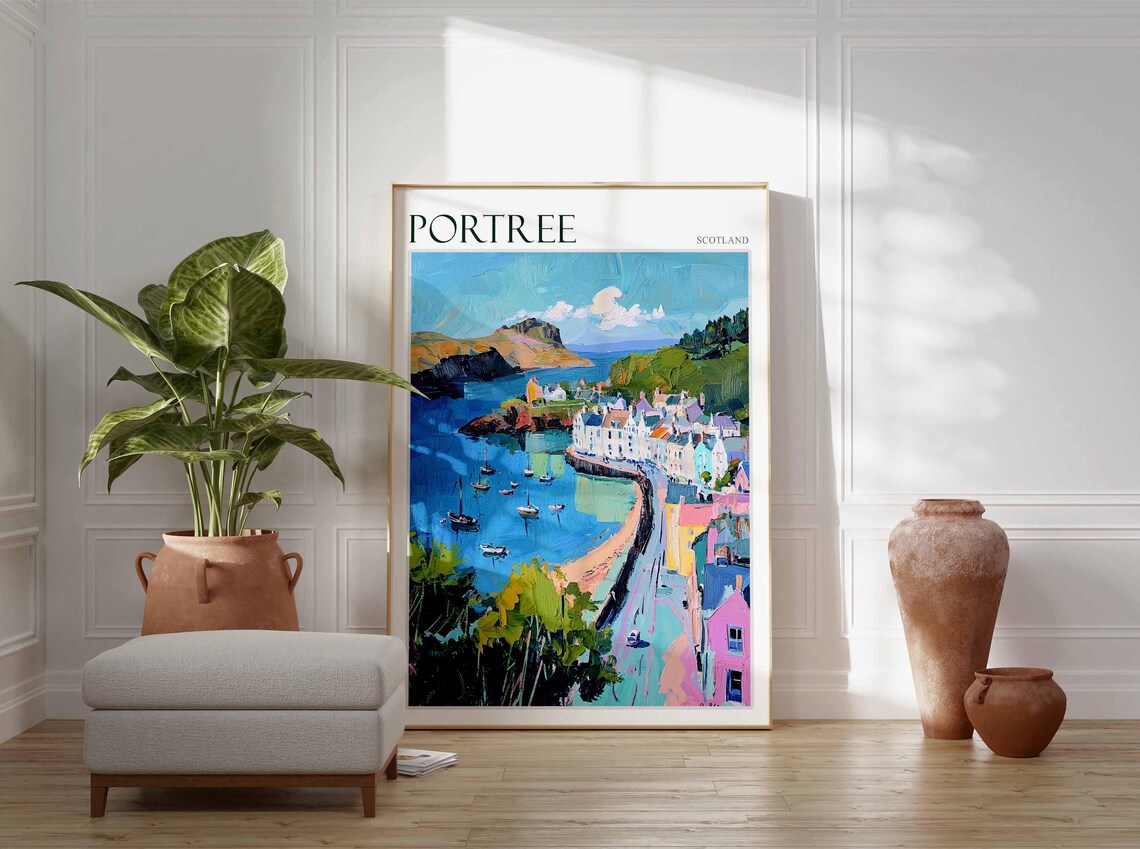 Portree Poster Scotland Poster Scottish Highlands Poster Isle Of Skye Poster Scottish Decor Portree Wall Decor Portree Travel Art - Image 4