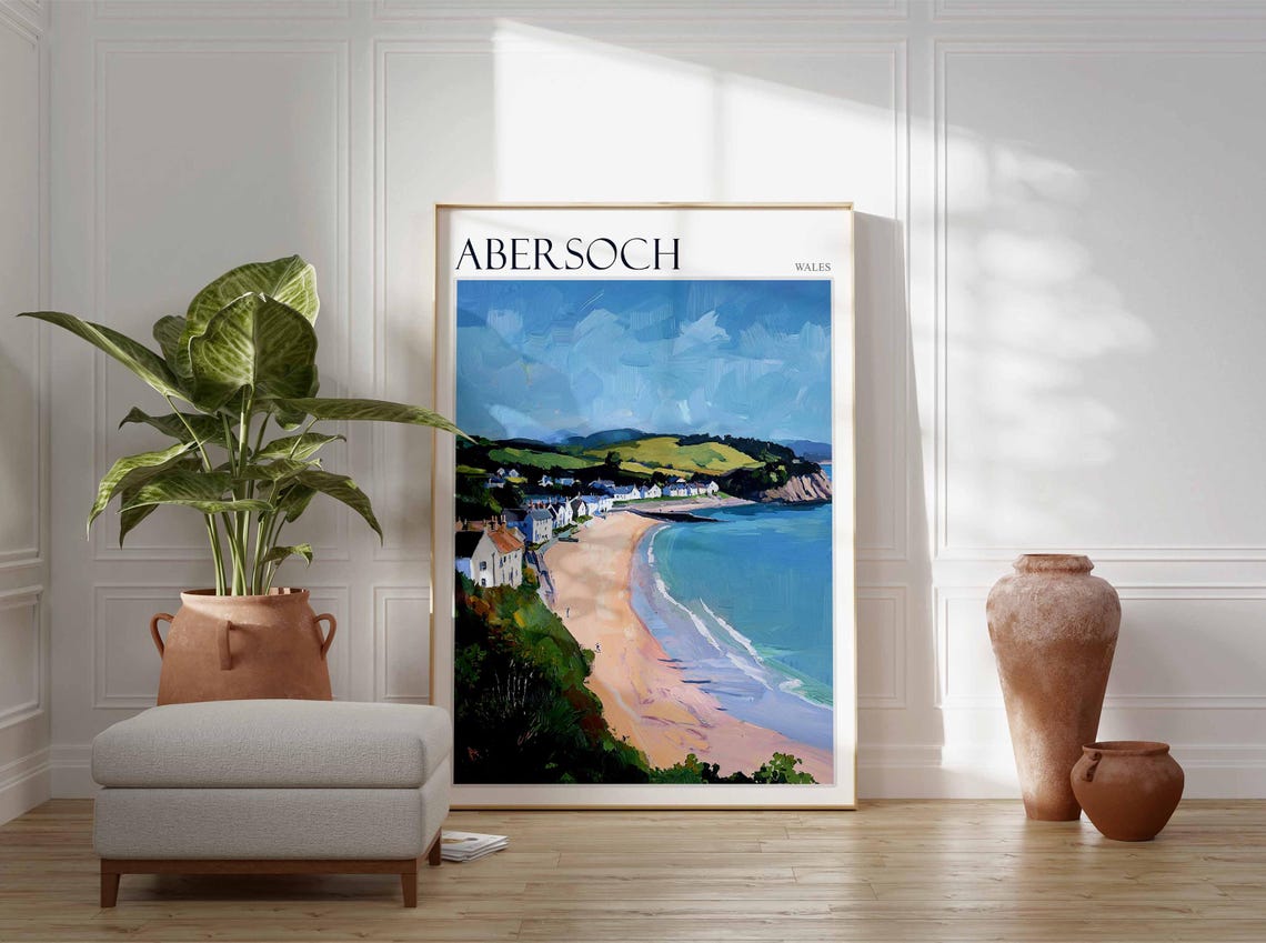 Abersoch Wales Sandy Beach Charming Seaside Village Bay Poster - Image 2