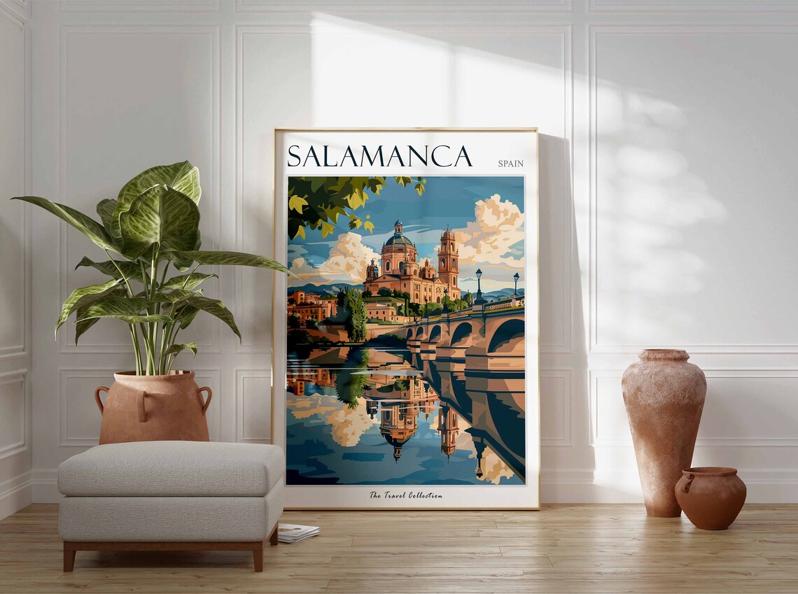 Salamanca Poster Salamanca Travel Print Tropical Decor City Wall Art Spanish Decor Spain Travel Print Salamanca Gift - Image 3