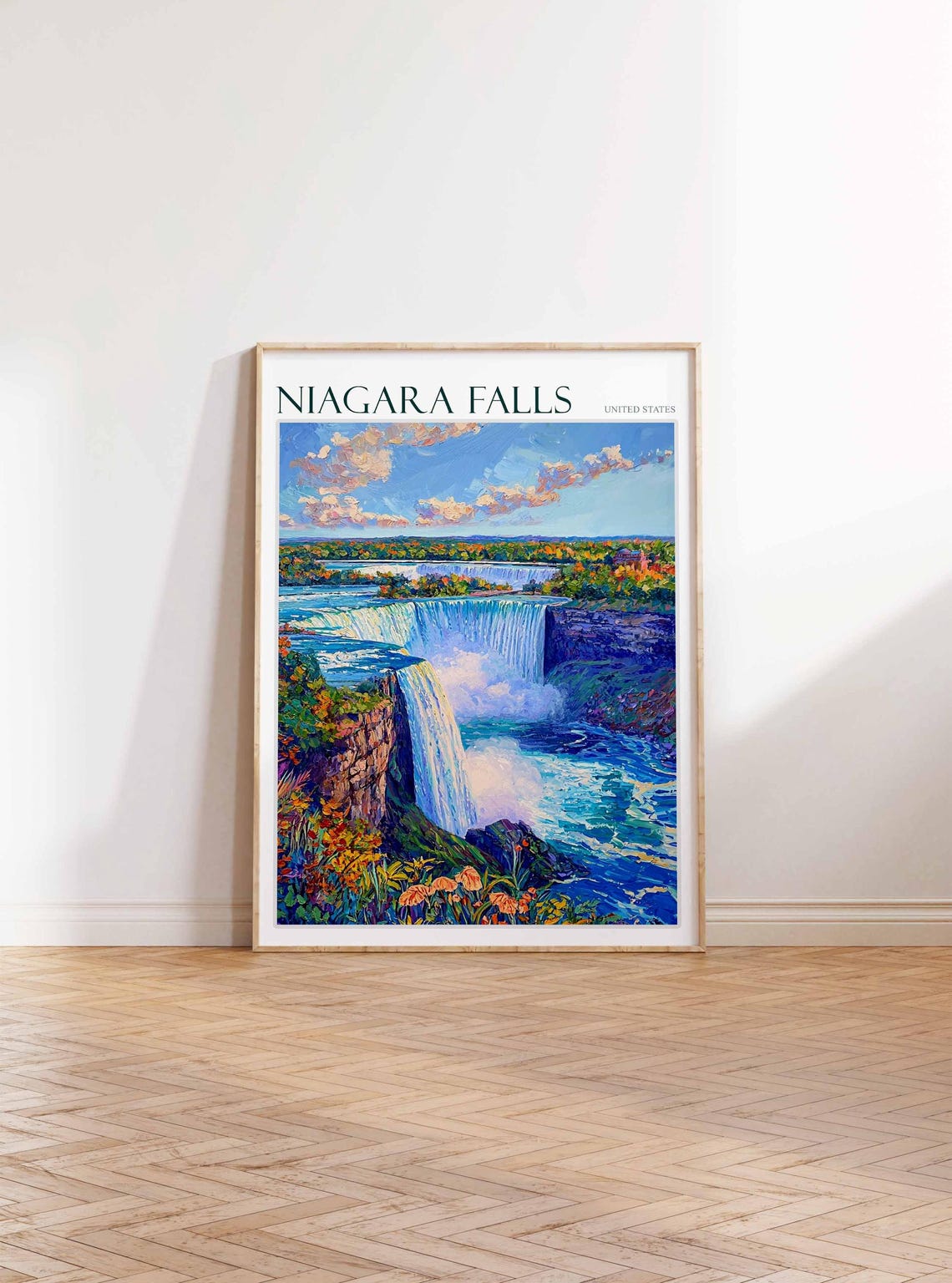 Niagara Falls Poster Niagara Falls Travel Print United States Travel Poster Travel Art Travel Poster United States Wall Art - Image 2