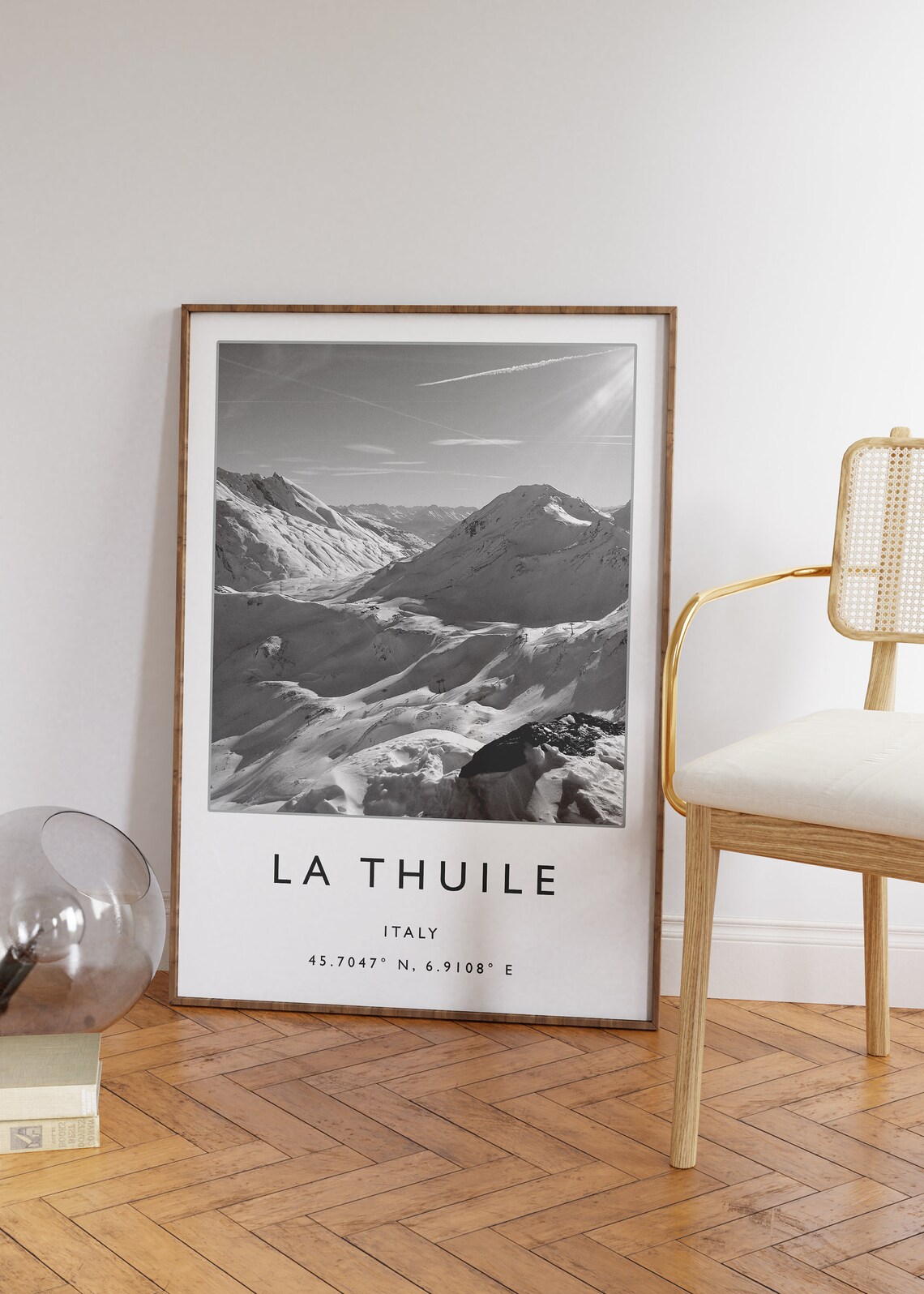 La Thuile Italy Snowy Alpine Peaks Ski Resort Photography Poster - Image 2