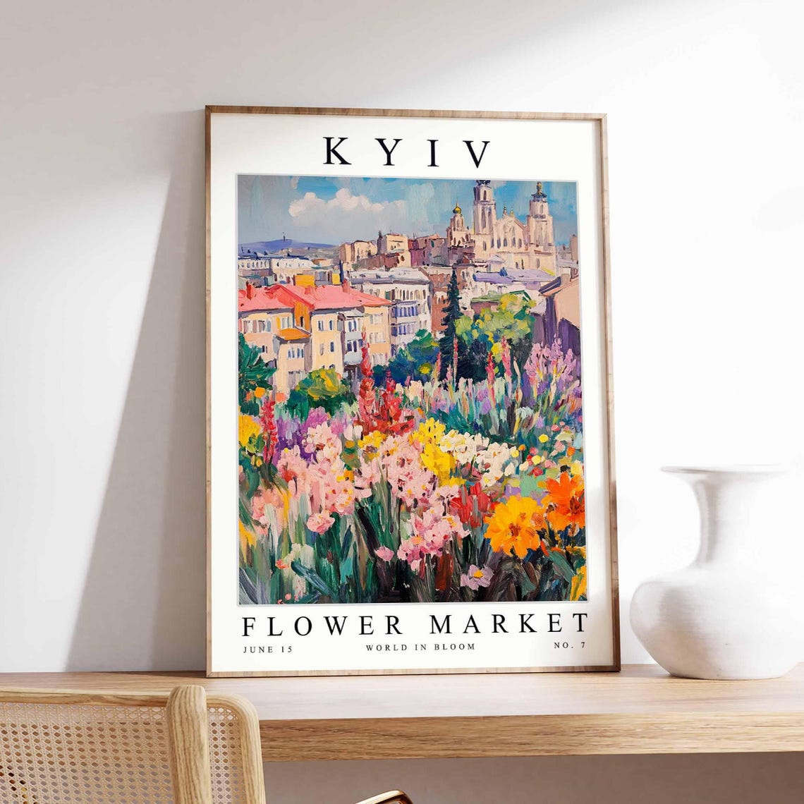 Kyiv Flower Market Poster Kyivprint Ukrainian Floral Wall Art Kyivfloral Decor Botanical Ukraine Print Europe Travel