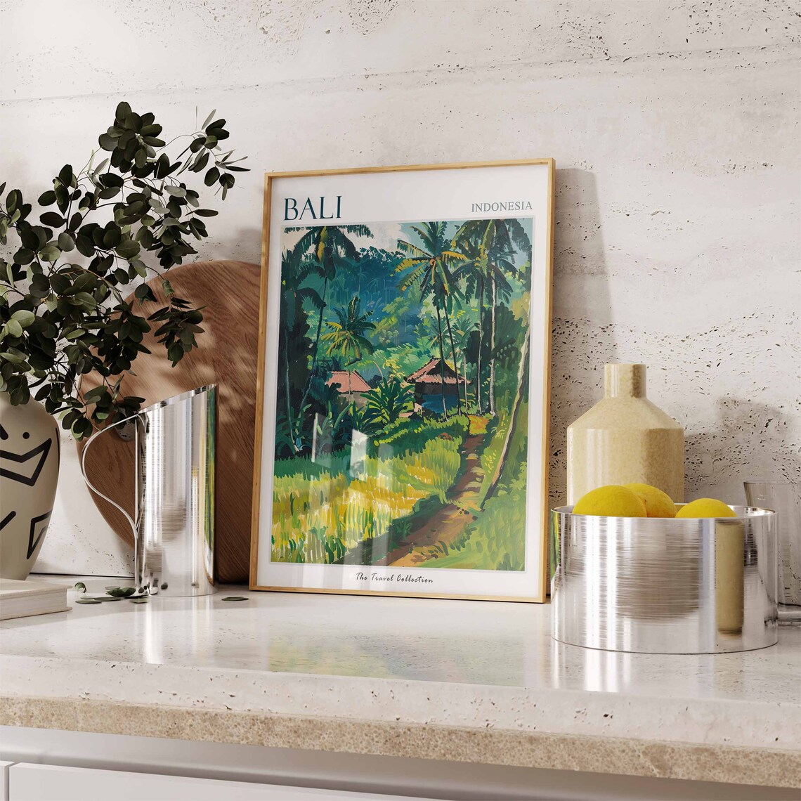 Bali Travel Poster, Tropical Botanical Wall Art - Image 3