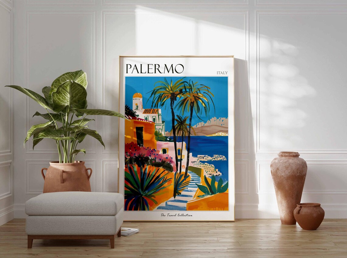 Palermo Poster Italian Travel Print Palermo Travel Art Palermo Wall Art Italian Travel Palermo Home Decor Palermo Travel Gift - Image 2