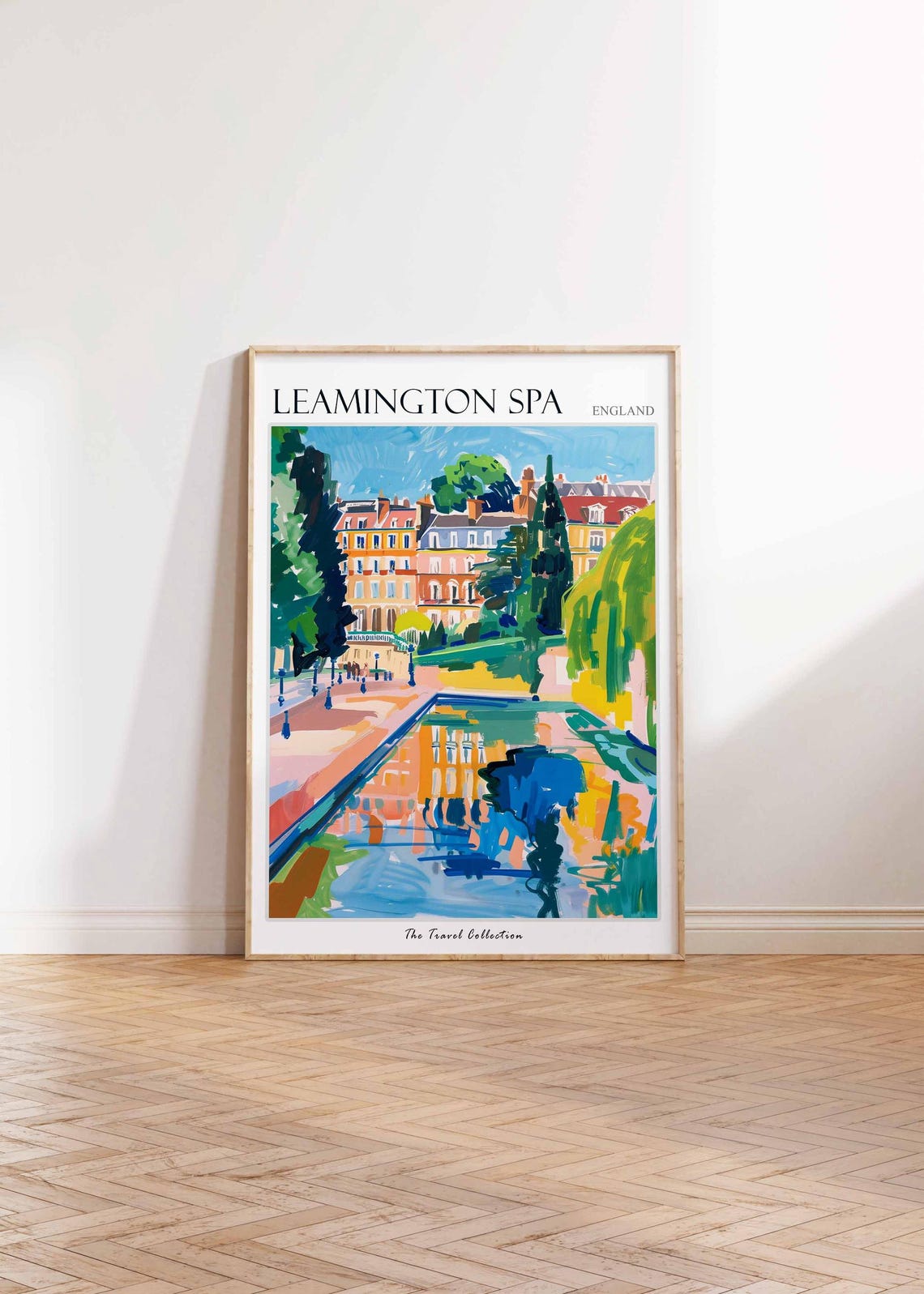 Leamington Spa England Regency Terraces Reflective Pool Travel Poster - Image 2