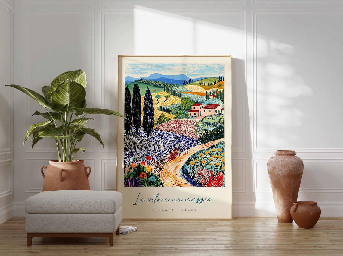 Tuscany Poster Italian Travel Print Tuscany Travel Art Tuscany Wall Art Italy Art Italy Travel Decor Italian Travel Gift - Image 3