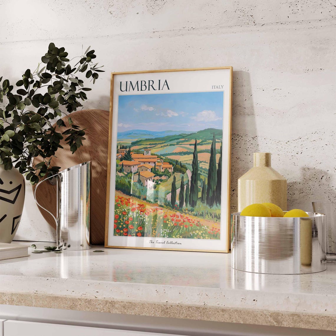 Umbria Poster Umbria Travel Print Italy Wall Art Italian Travel Print Italian Decor Italian Gift Umbria Wall Art - Image 2