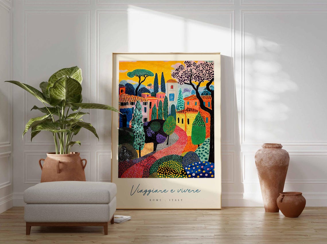 Rome Poster Italian Travel Print Rome Travel Art Rome Wall Art Italy Art Italy Travel Decor Italian Travel Gift - Image 3