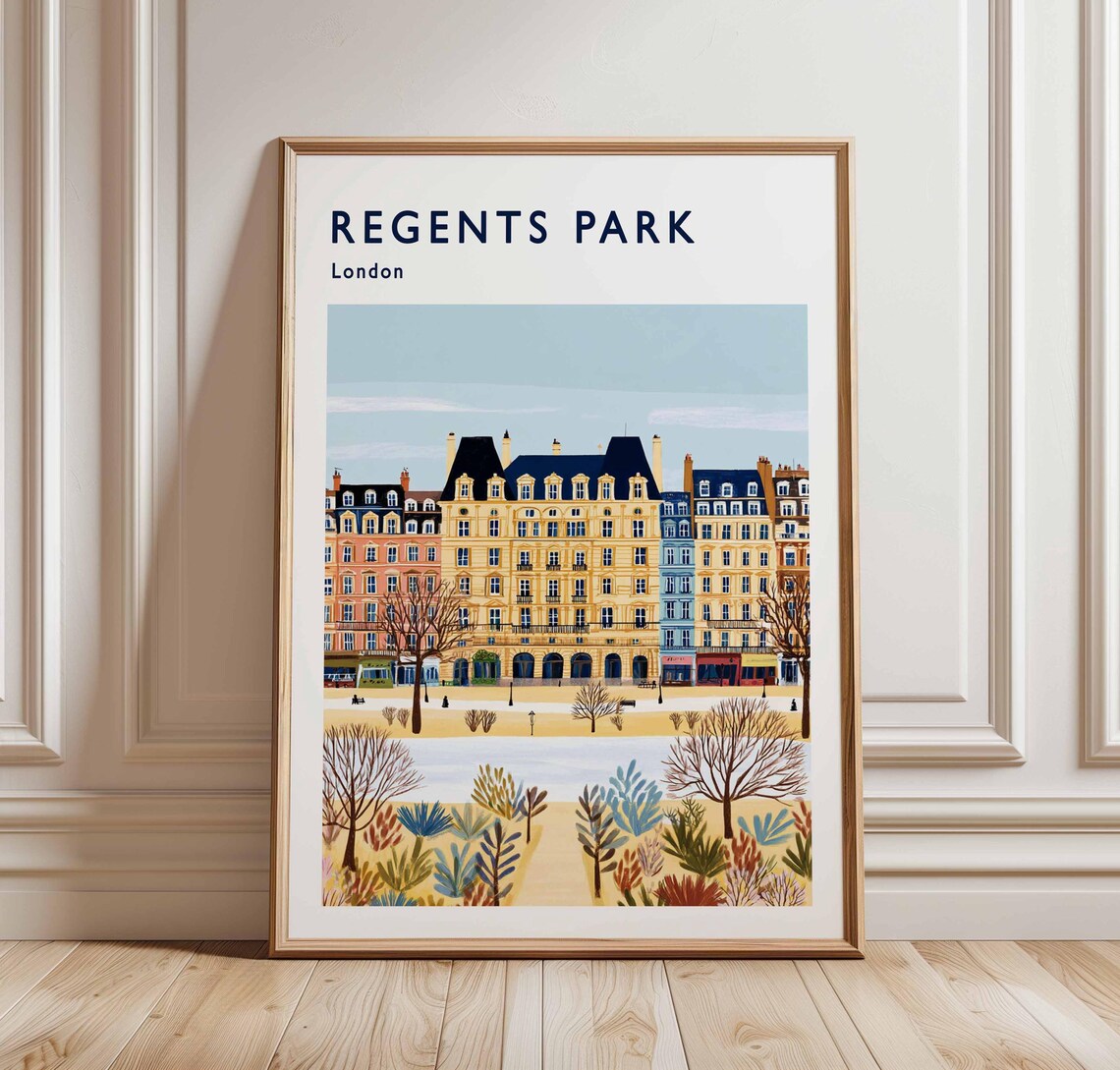 Regents Park London Travel Poster British Nature Art Print