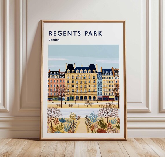 Regents Park London Travel Poster British Nature Art Print