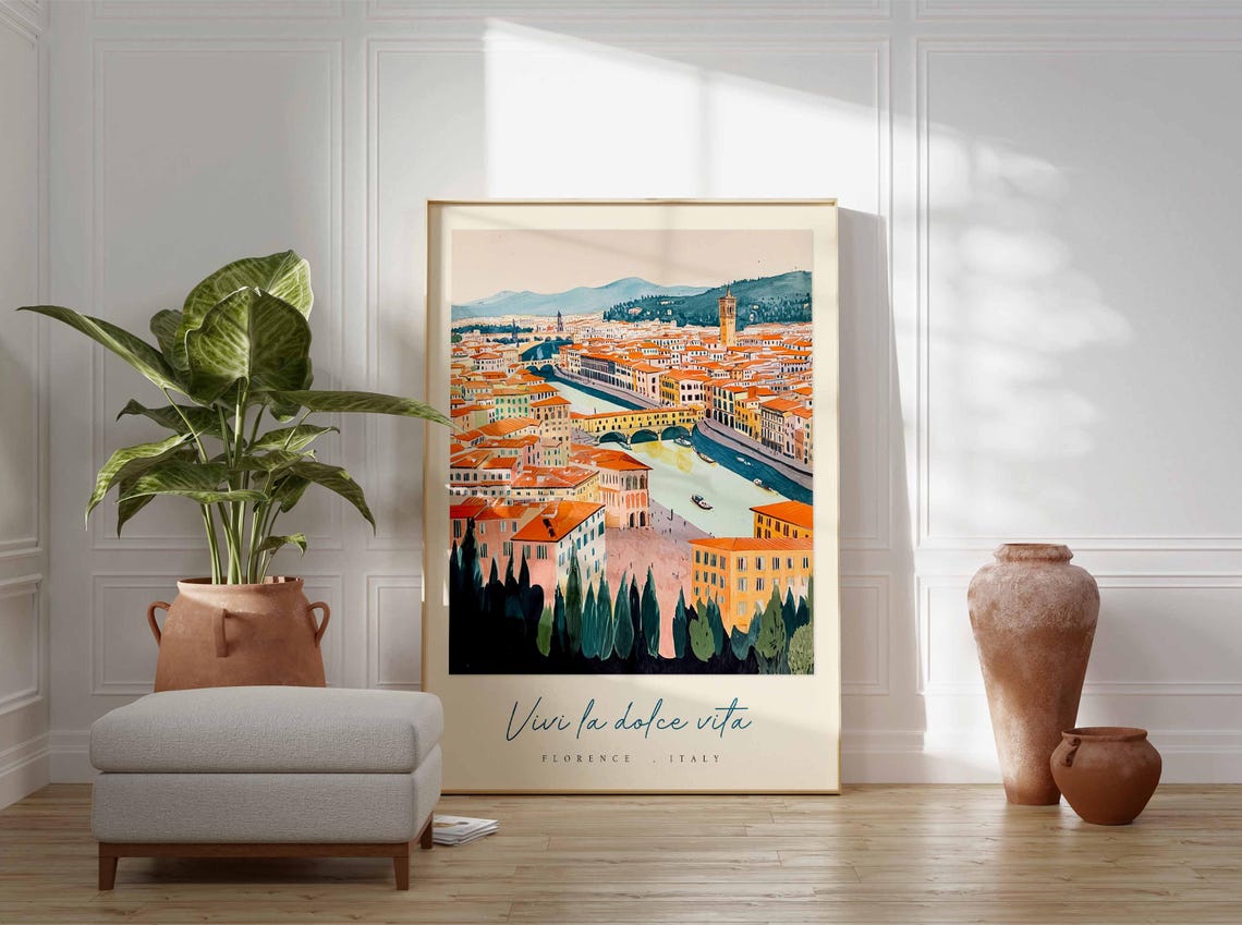 Florence Poster Italian Travel Print Florence Travel Art Florence Wall Art Italy Art Italy Travel Decor Italian Travel Gift - Image 3