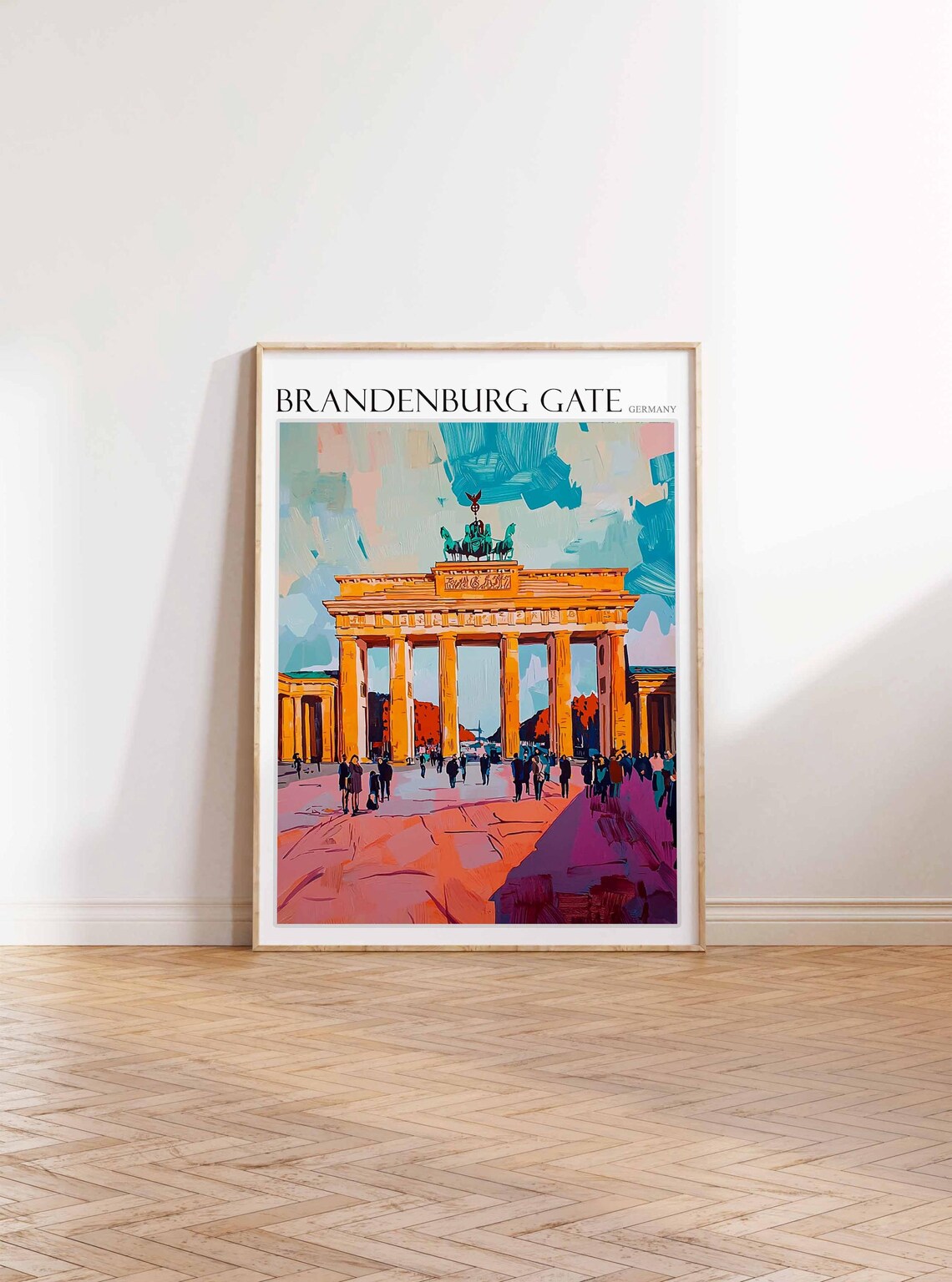 Brandenburg Gate Silhouette Plaza Sunset Pastel Travel Poster - Image 3